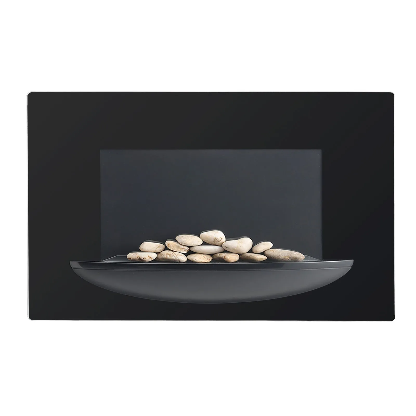 35inch Wall Mounted Electric Fireplace with Pebble Bowl 7 LED Flame Colours