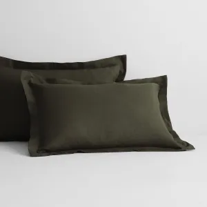 Abbotson Olive Linen Tailored Pillowcase Pair by Sheridan