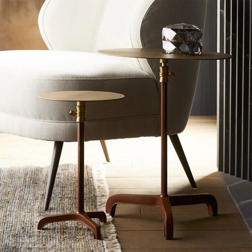 Addison Large Accent Table- Brass and Black