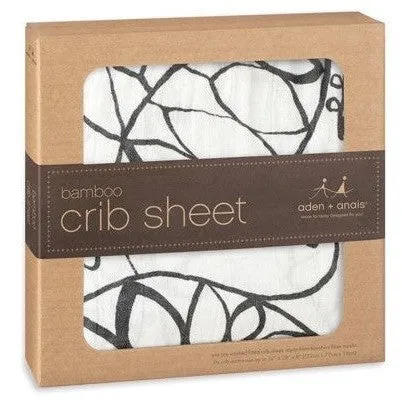 Aden and Anais - Cot Sheet - Bamboo Moonlight Leafy