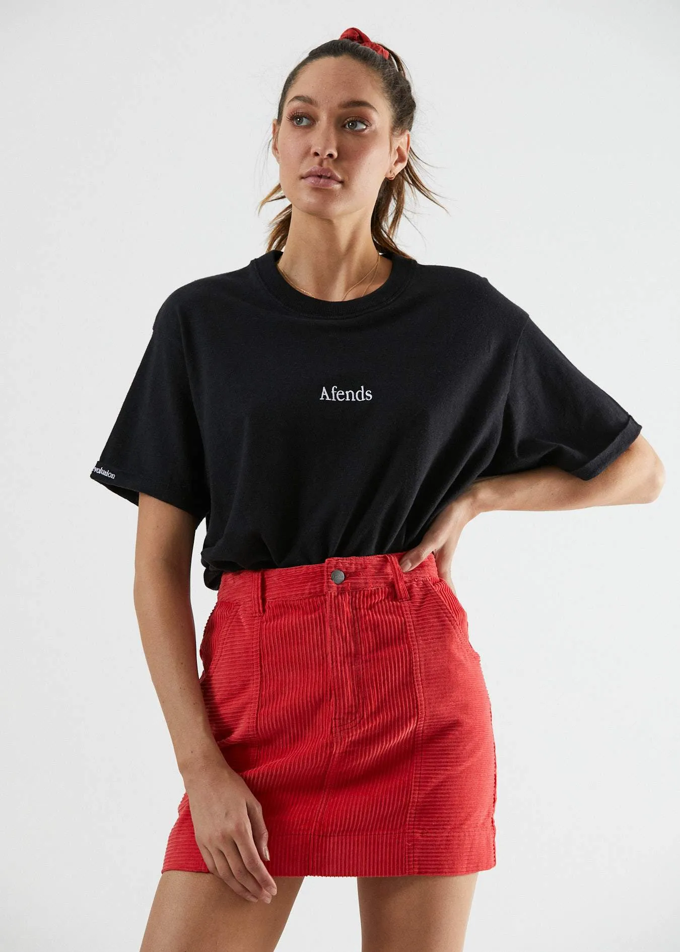 Afends Womens Hemp Revolution - Oversized Tee - Black