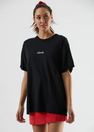 Afends Womens Hemp Revolution - Oversized Tee - Black