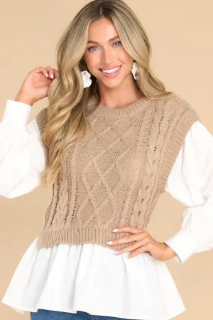 All That You Are Taupe Sweater