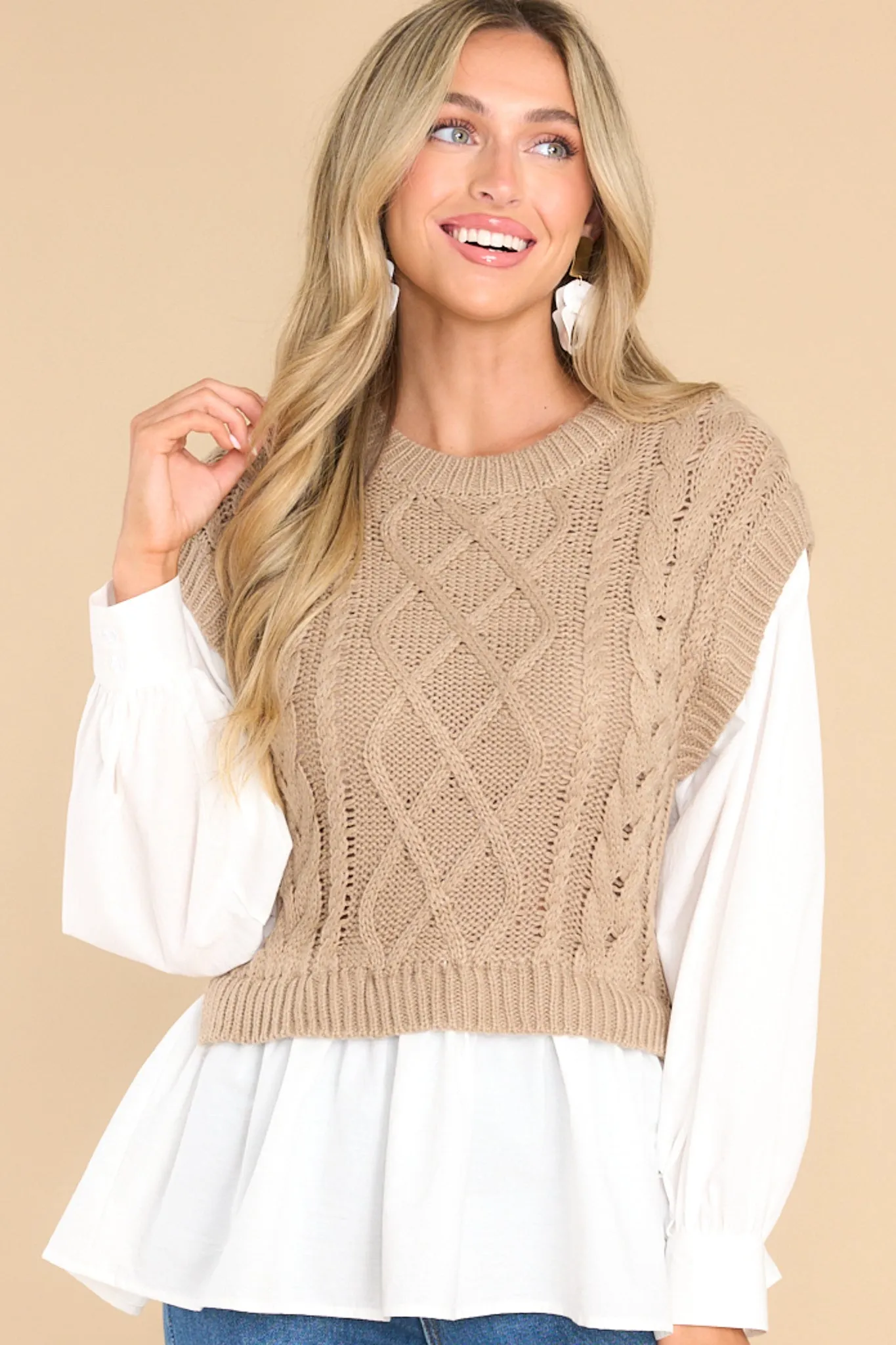 All That You Are Taupe Sweater