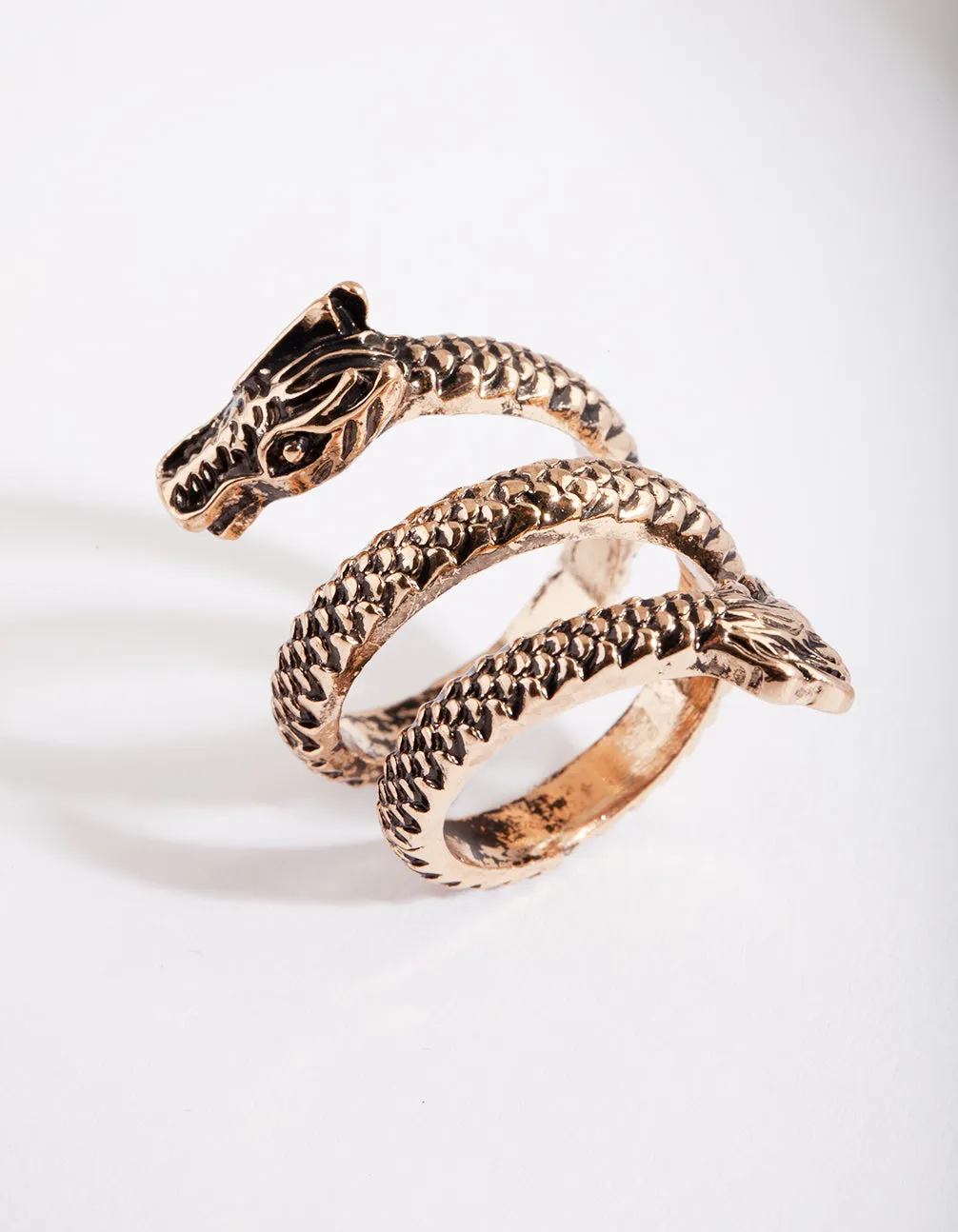 Antique Gold Dragon Wrap Ring