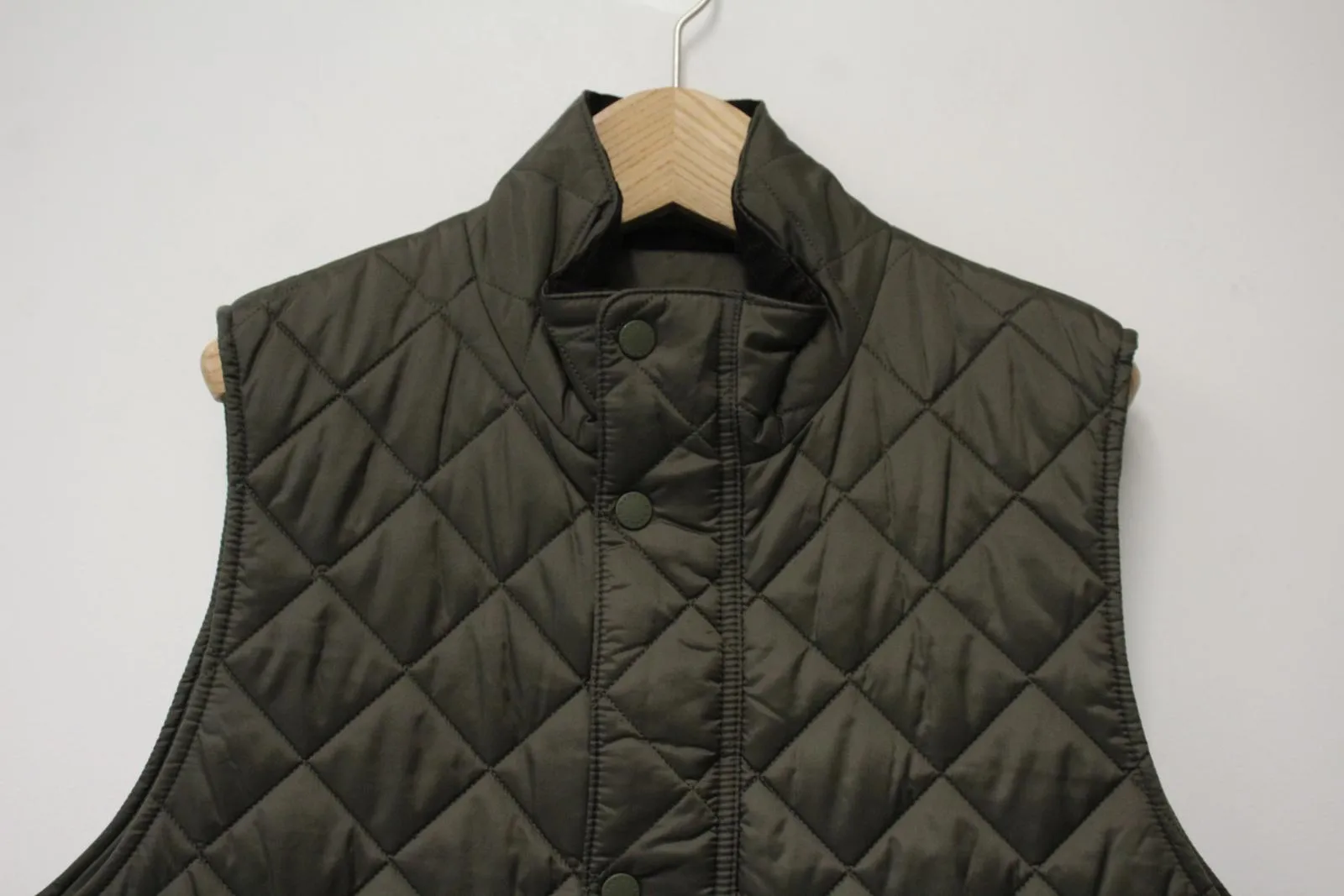 BARBOUR Men's Olive Green Quilted Kensington Full Zip Gilet Jacket Size L