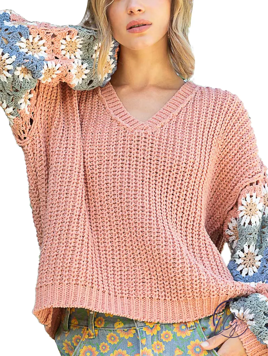 Botanical Patchwork Knit Sweater