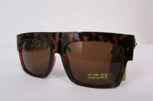 Brown Leopard Black Chunky Gold Chains Sunglasses Frame Plastic Hip Hop Accessories