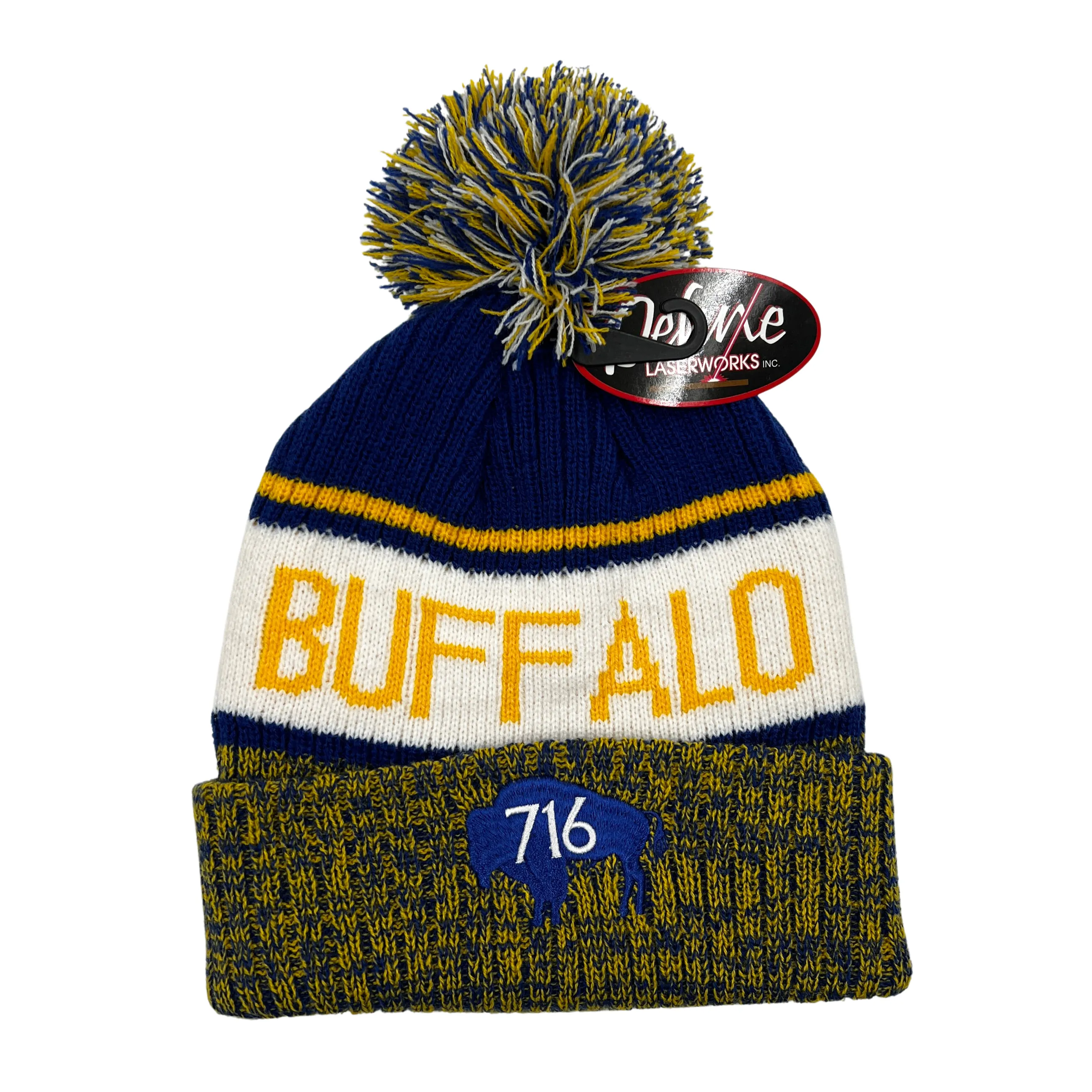 Buffalo 716 Royal & Gold Winter Knit Hat