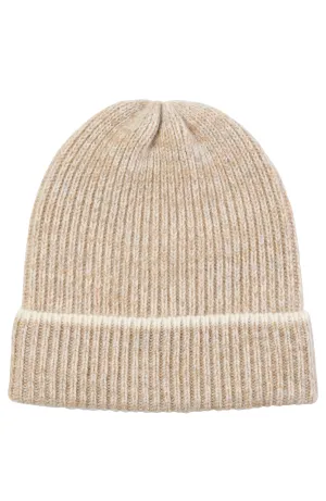 CASHMERE CHUNKY RIB KNIT HAT