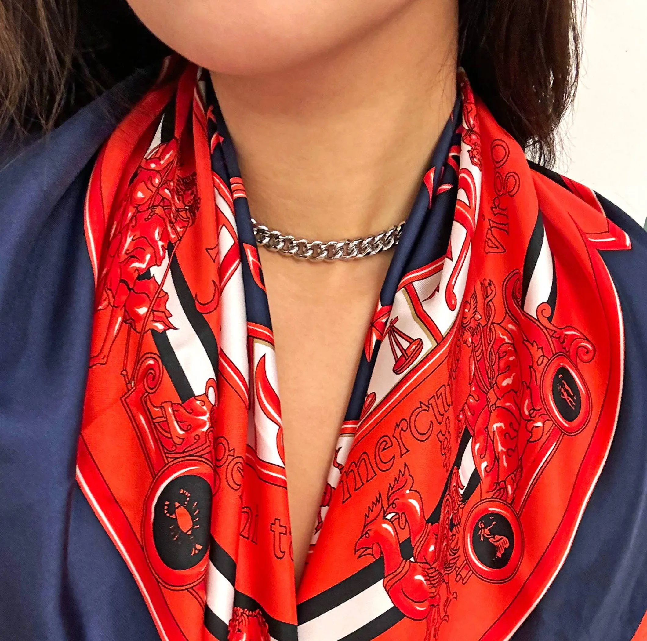 CELESTIAL SILK SCARF - RED