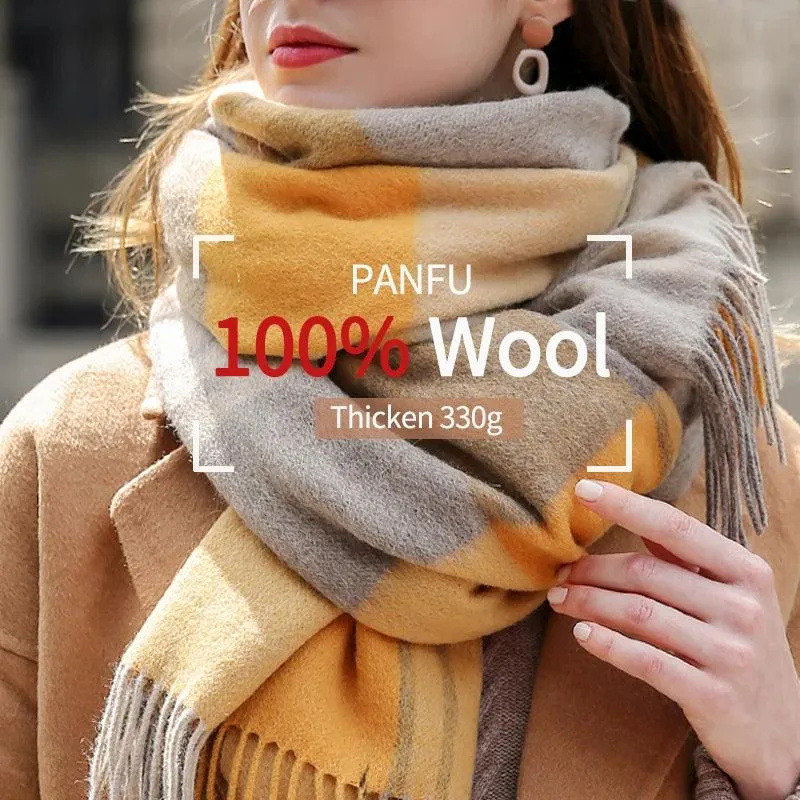 Chic Cashmere Plaid Wrap - Elegant Winter Neck Accessory