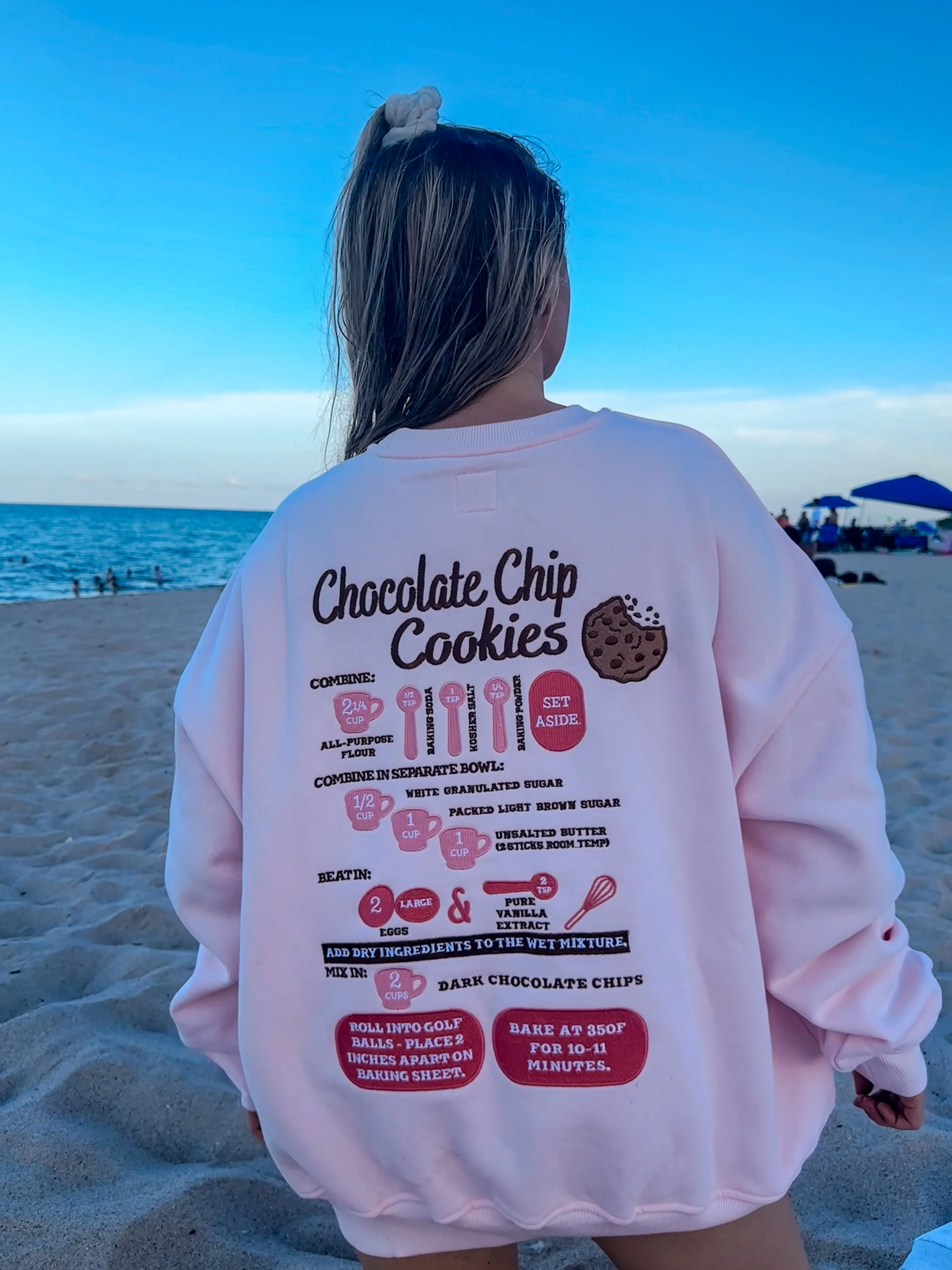 Chocolate Chip Cookie Recipe Embroider Sweatshirt