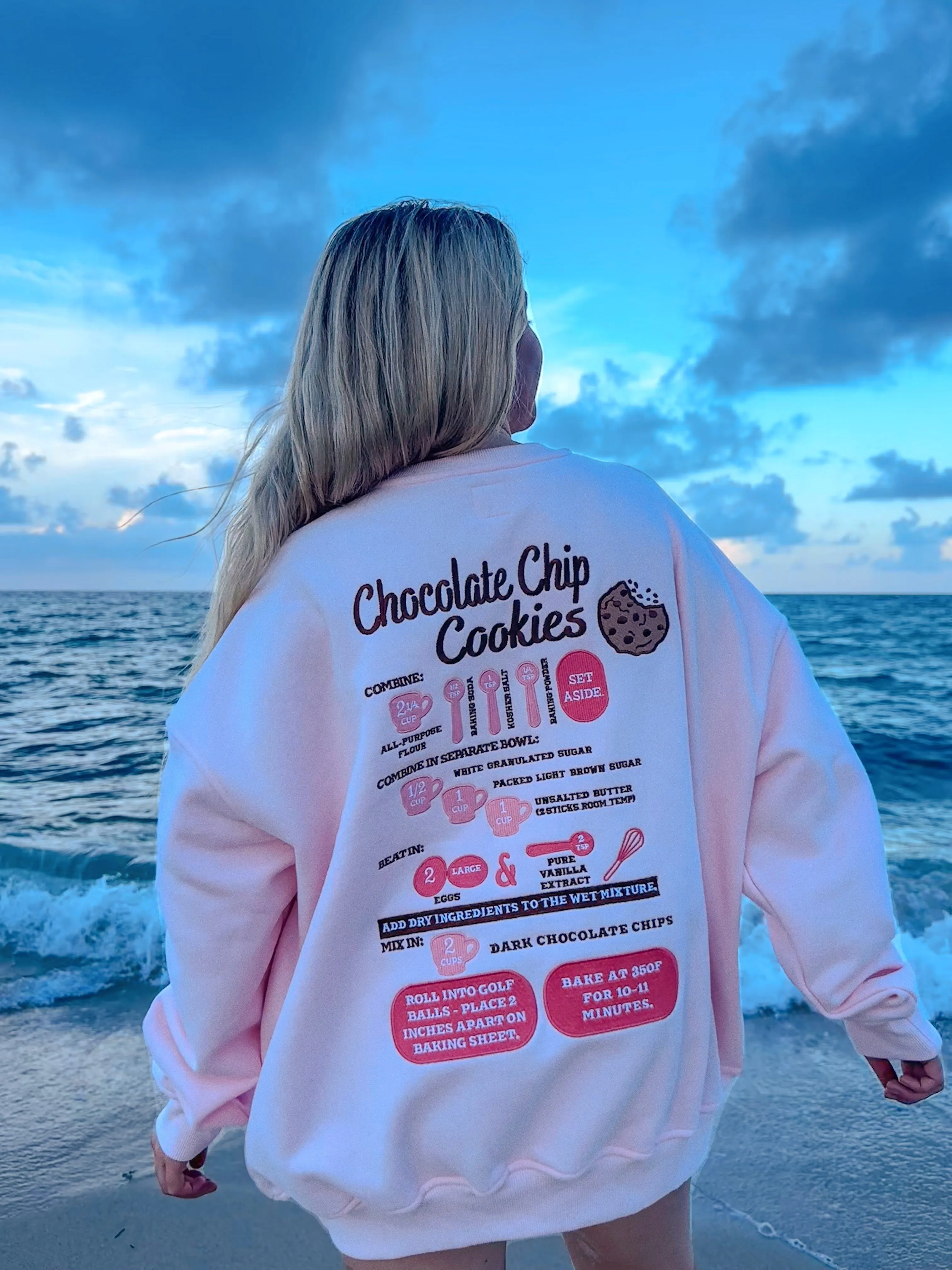 Chocolate Chip Cookie Recipe Embroider Sweatshirt