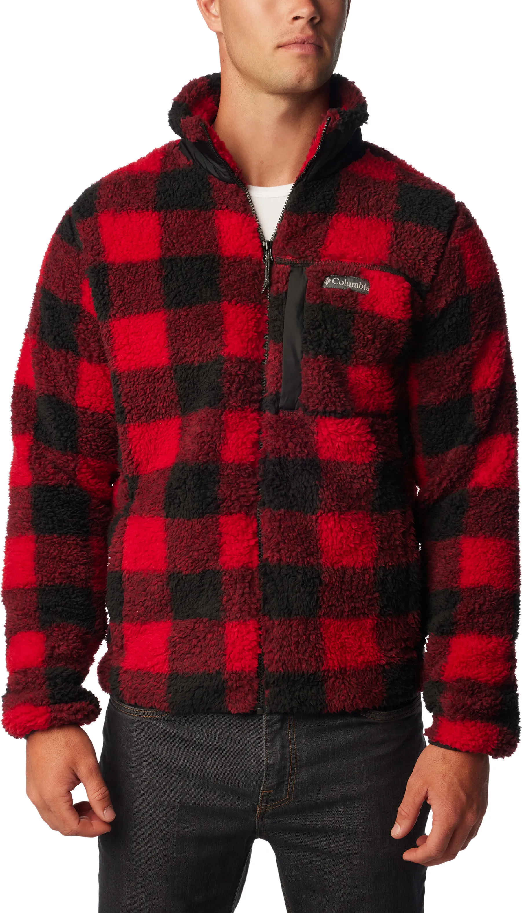 Columbia Men&#x27;s Winter Pass Print Fleece Full Zip Mountain Red Check Print | Buy Columbia Men&#x27;s Winter Pass Print Fleece Full Zip Mountain Red Check Print here | Outnorth