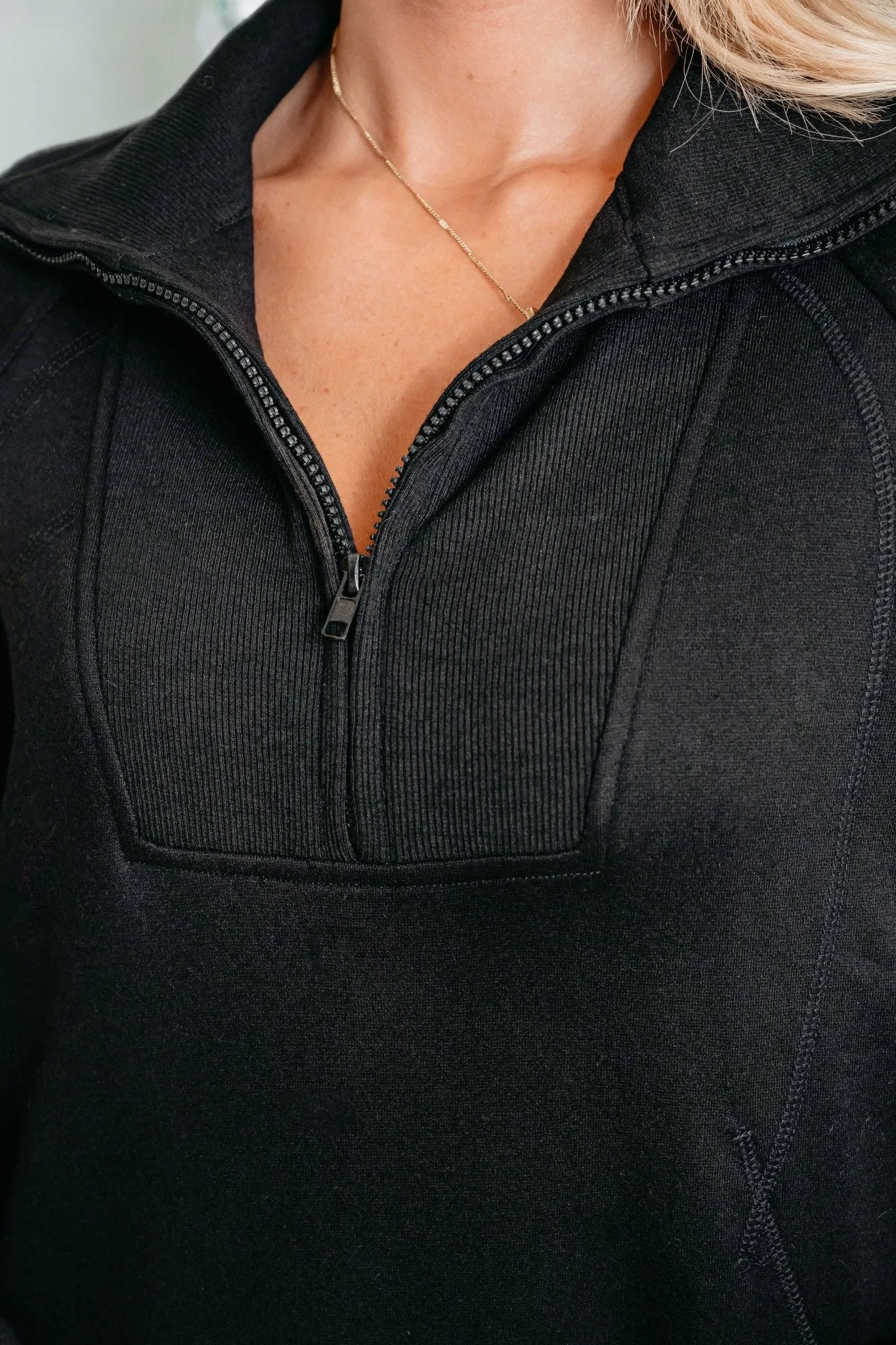 Comfort Lounge Black Half Zip Sweatshirt