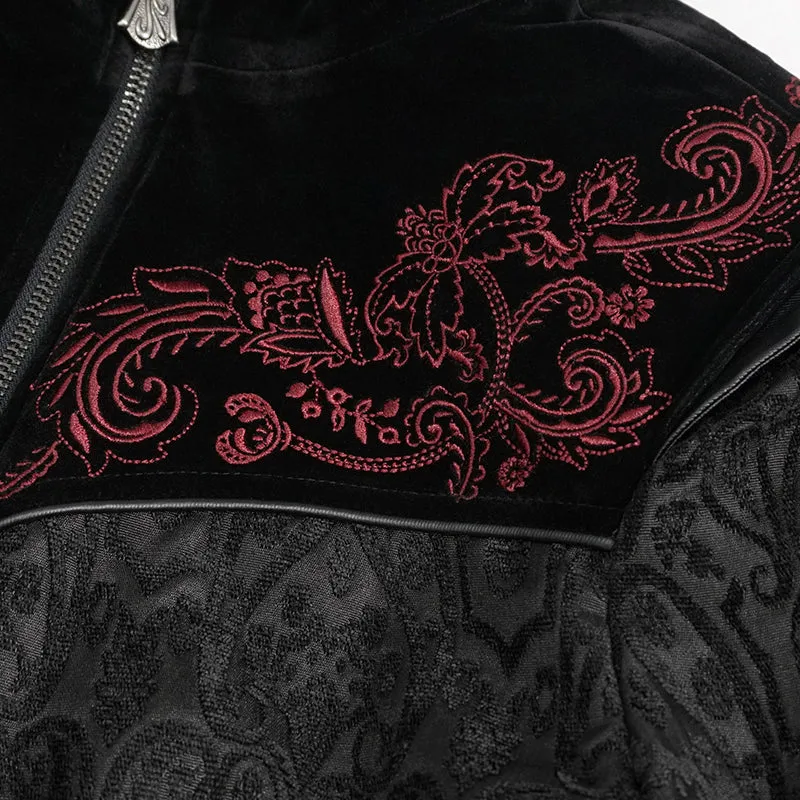 CT20501 Black Jacquard Embroidered Jacket