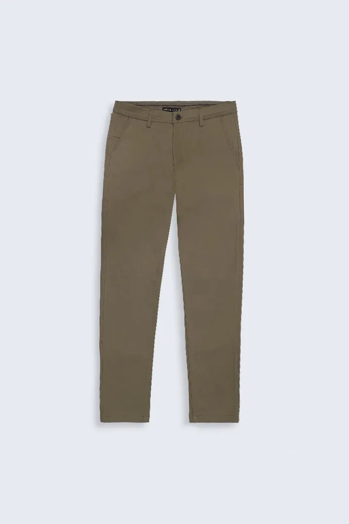 Dark Khaki Slim Fit Chino Pants