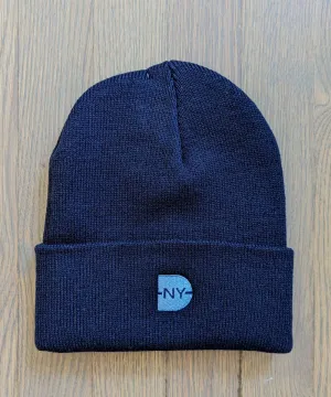 Dave's New York Embroidered Iconic Logo Beanie - Navy