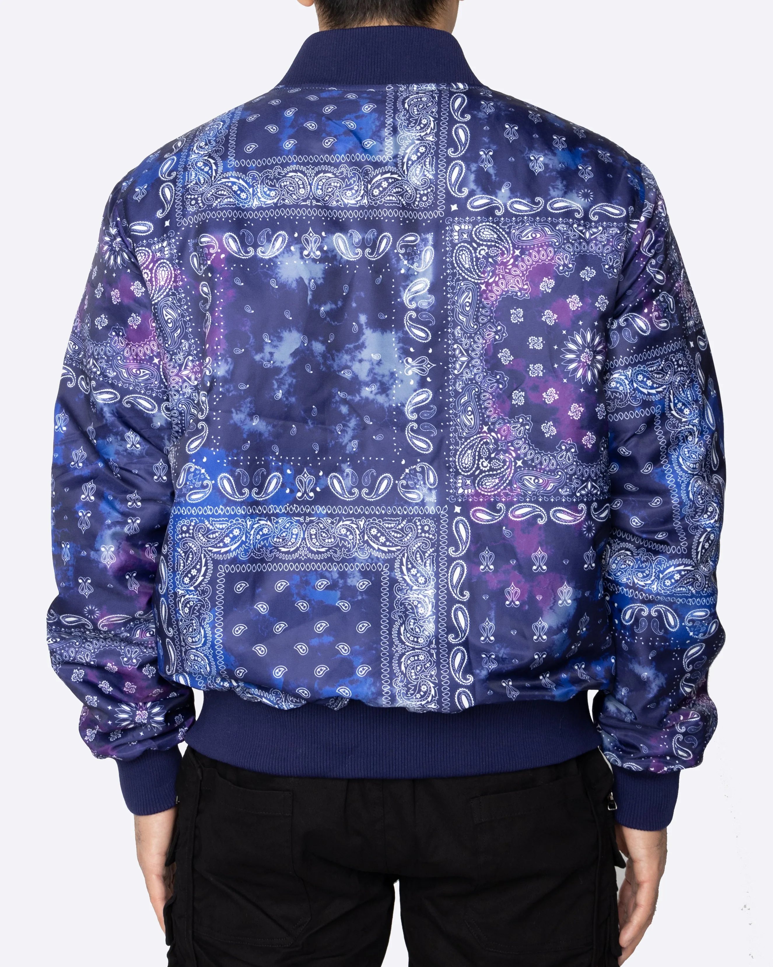 EPTM TIE DYE BANDANA BOMBER JACKET-NAVY