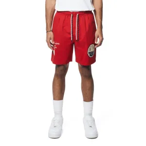 Fashion Military Windbreaker Shorts - Red