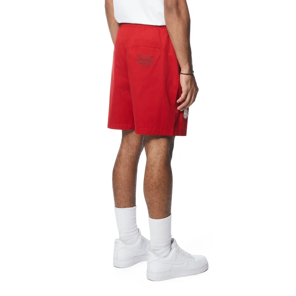 Fashion Military Windbreaker Shorts - Red