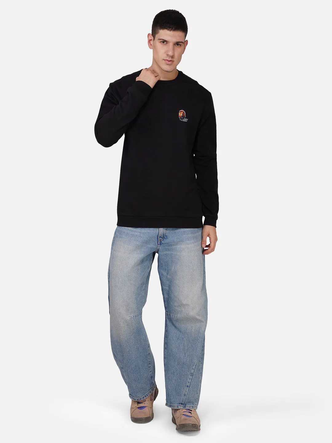 Fleece Lion Black Sweatshirt RWM9014