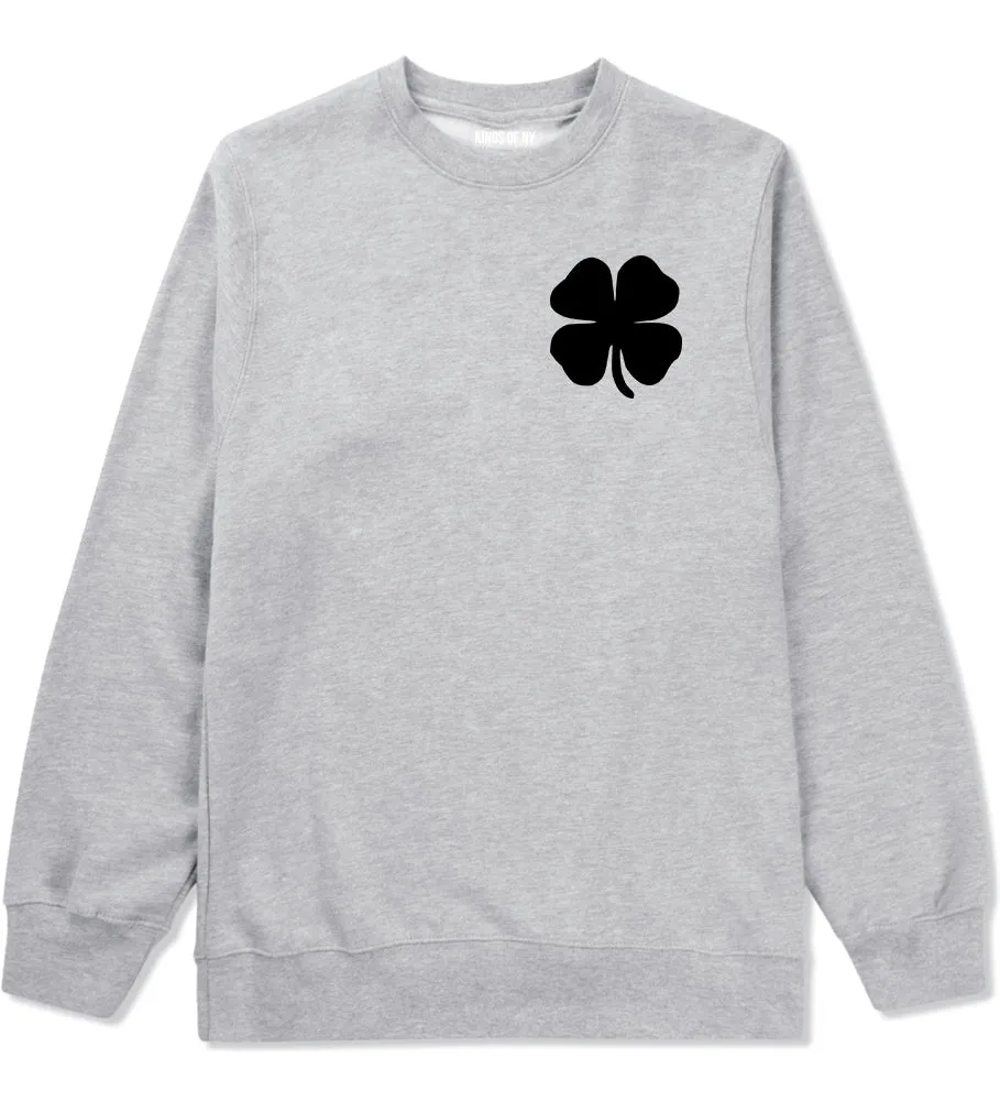 Four Leaf Clover Chest Mens Crewneck Sweatshirt