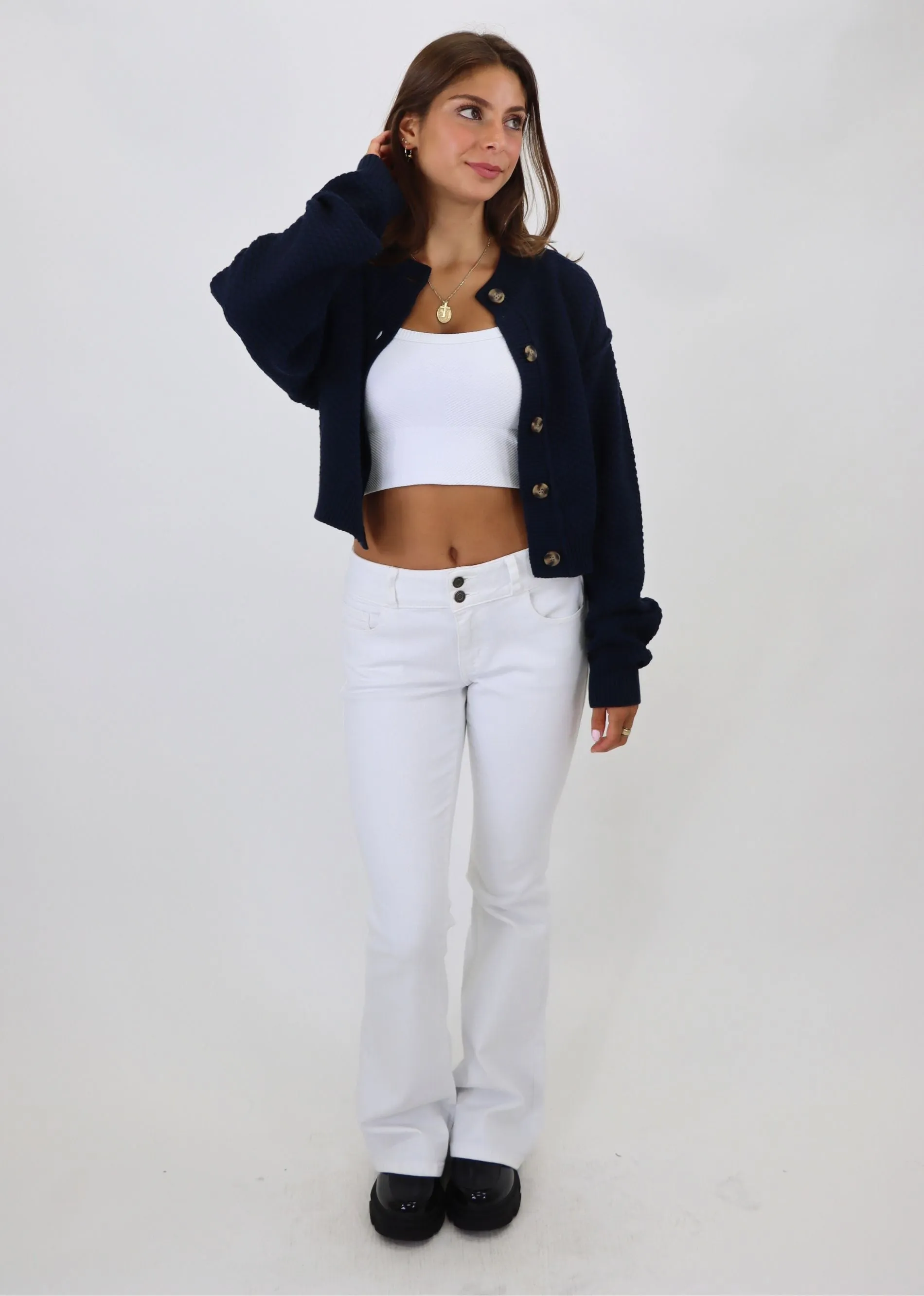 Free People Lila Crop Cardigan ★ Navy