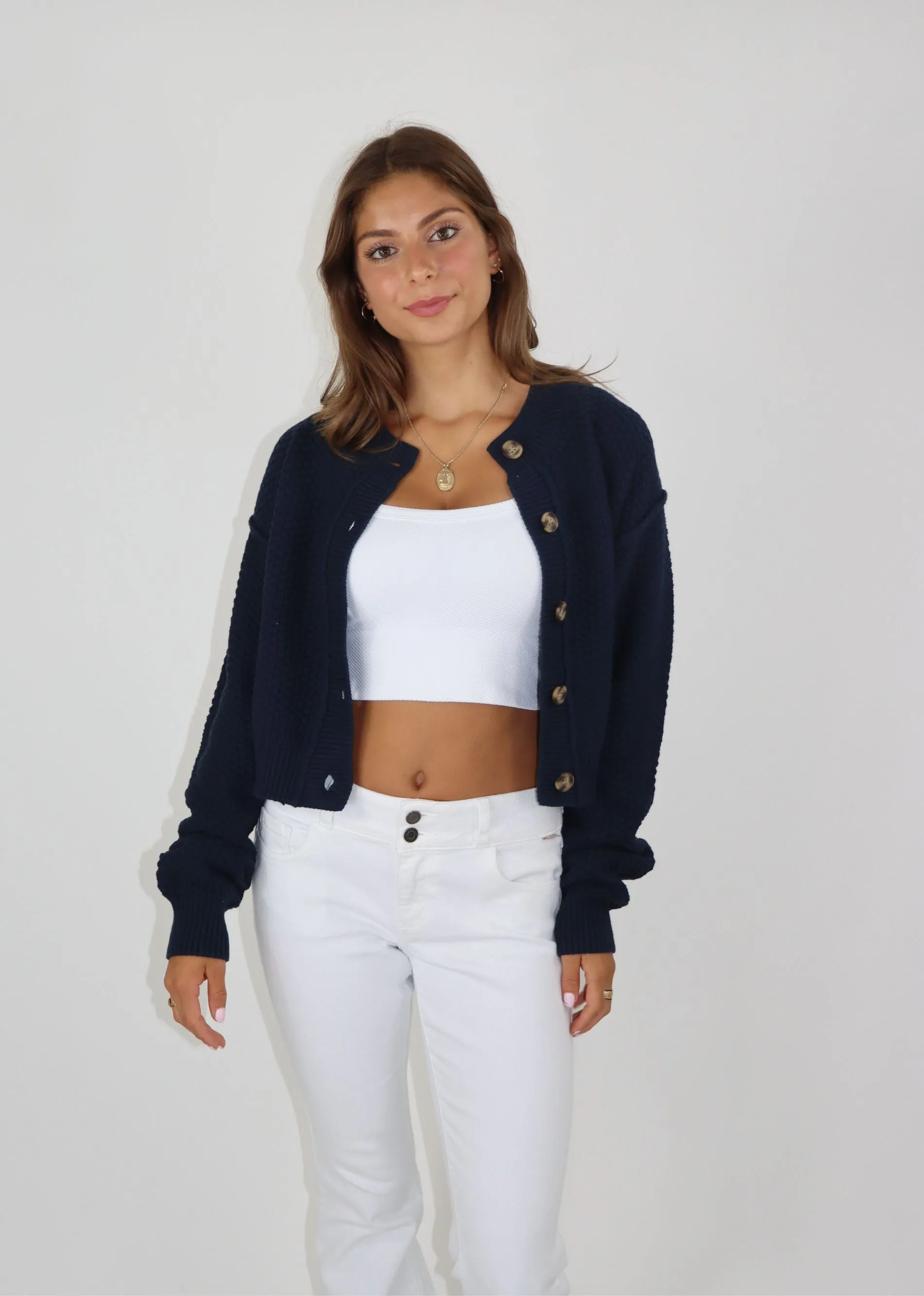 Free People Lila Crop Cardigan ★ Navy