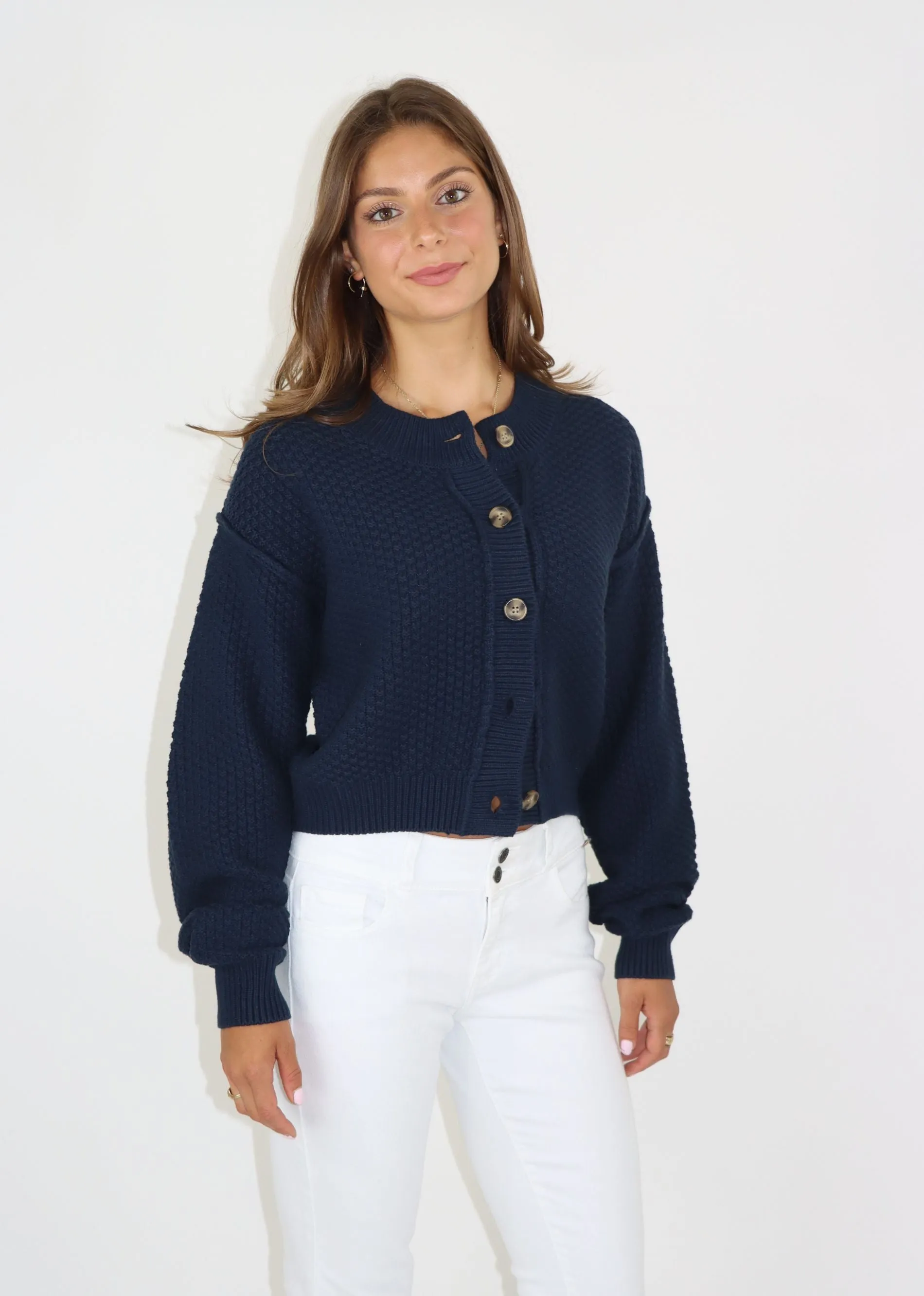 Free People Lila Crop Cardigan ★ Navy