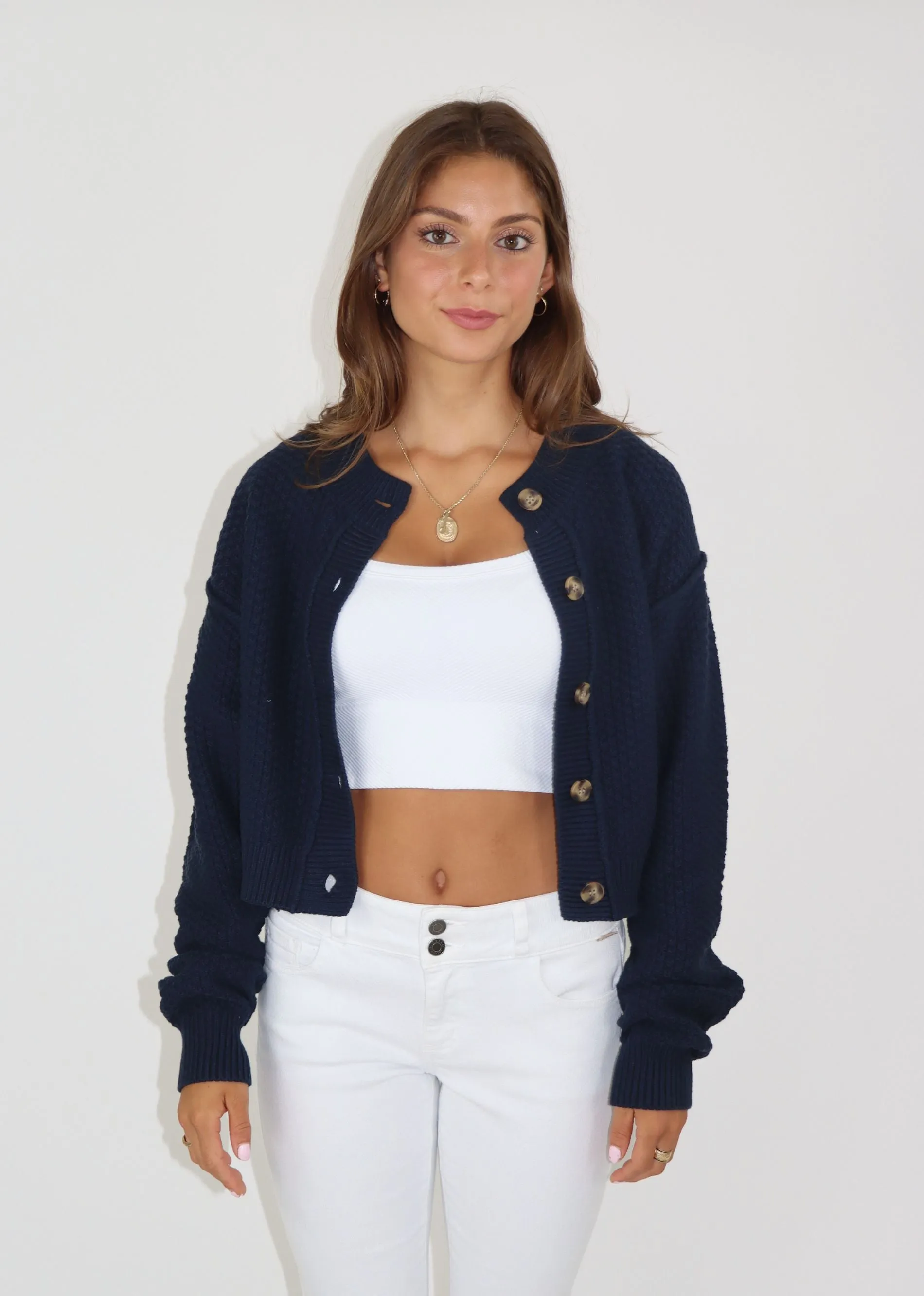 Free People Lila Crop Cardigan ★ Navy