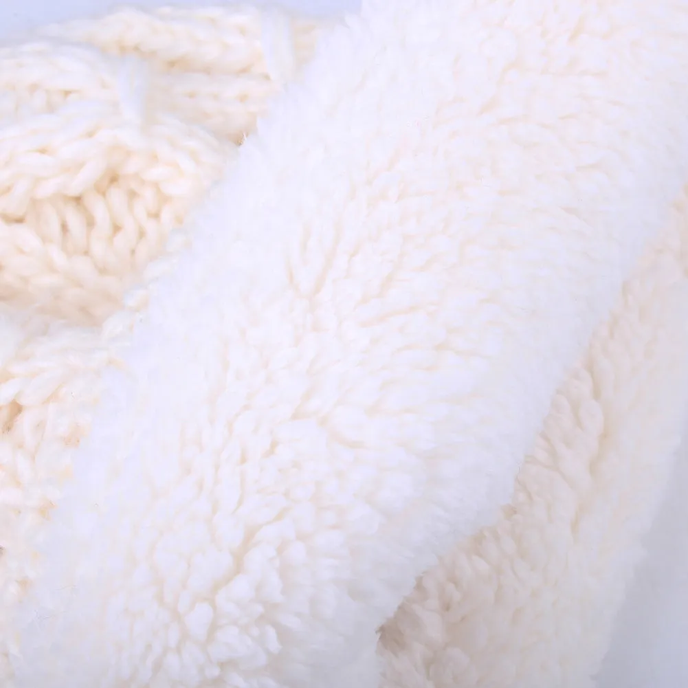 FURTALK Women Winter Real Fur Bobble Hat Scarf Set Diamond Pattern Drop Shipping HTWL091