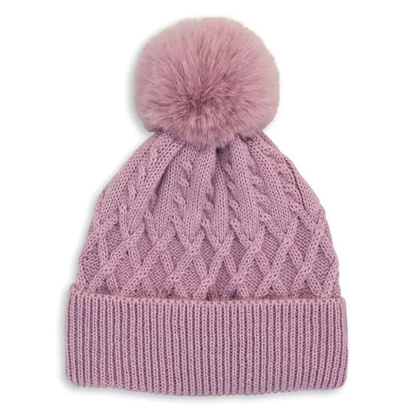 Girl's Hot Paws Knit Pom Pom Beanie