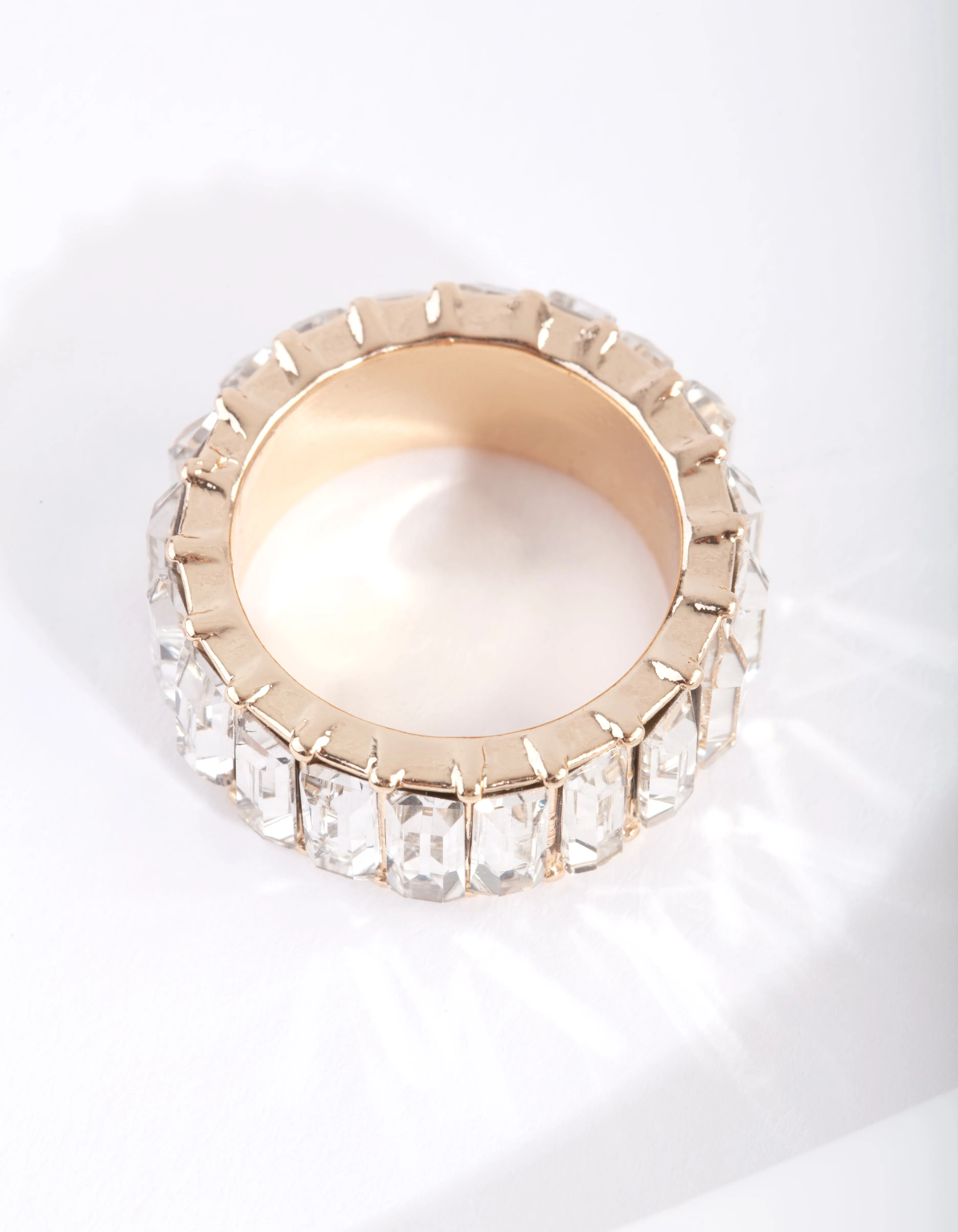 Gold Crystal Baguette Ring