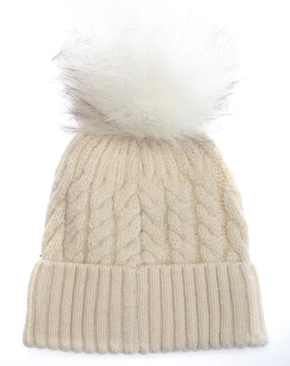 Holland Cooper Windsor Ladies Bobble Hat in Oyster