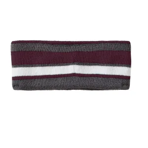 Holloway Maroon/White/Graphite Acrylic Rib Knit Comeback Headband