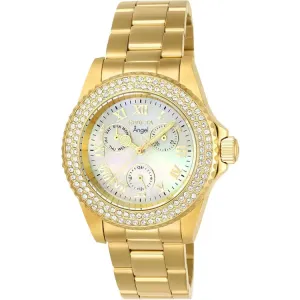 Invicta Women's Angel Chrono Gold Plated S. Steel Mother of Pearl Watch 23576