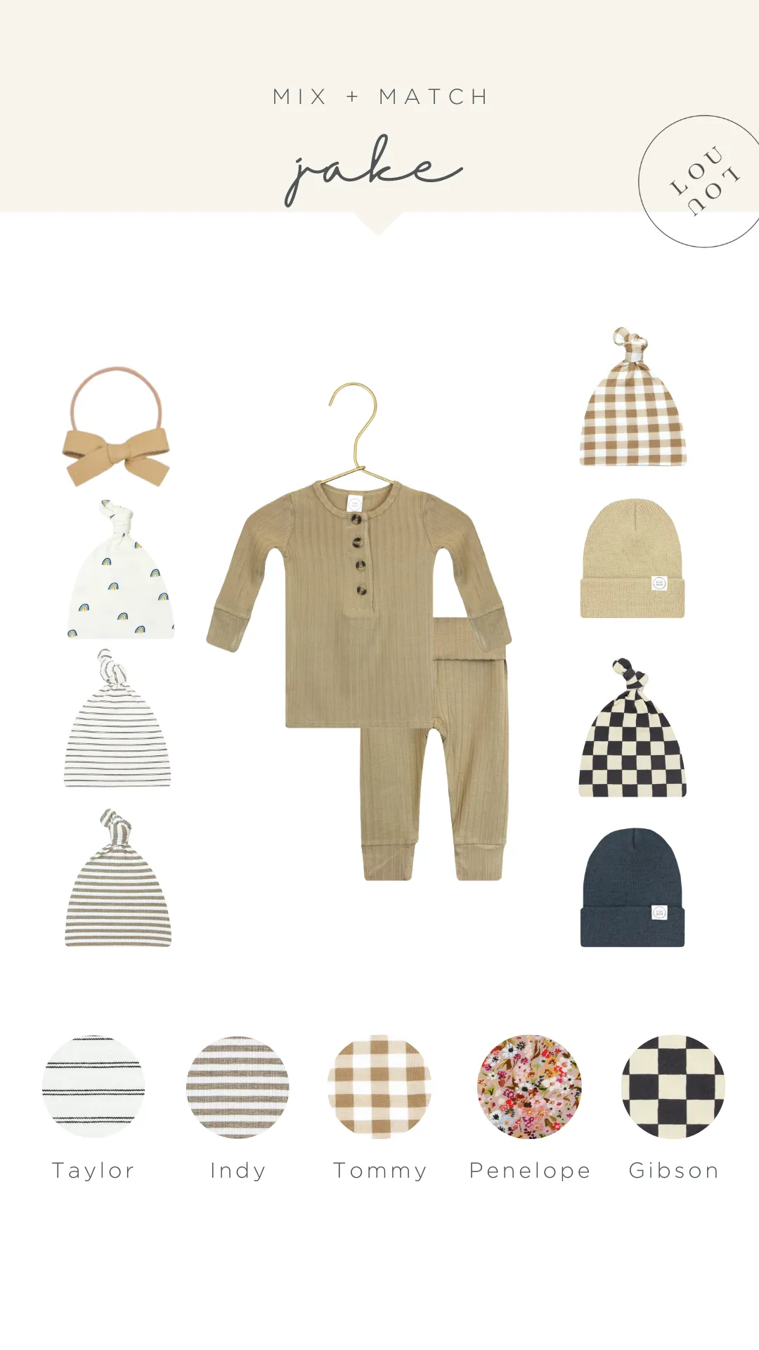 Jake Ribbed Newborn Hat Bundle (Top   Bottom)