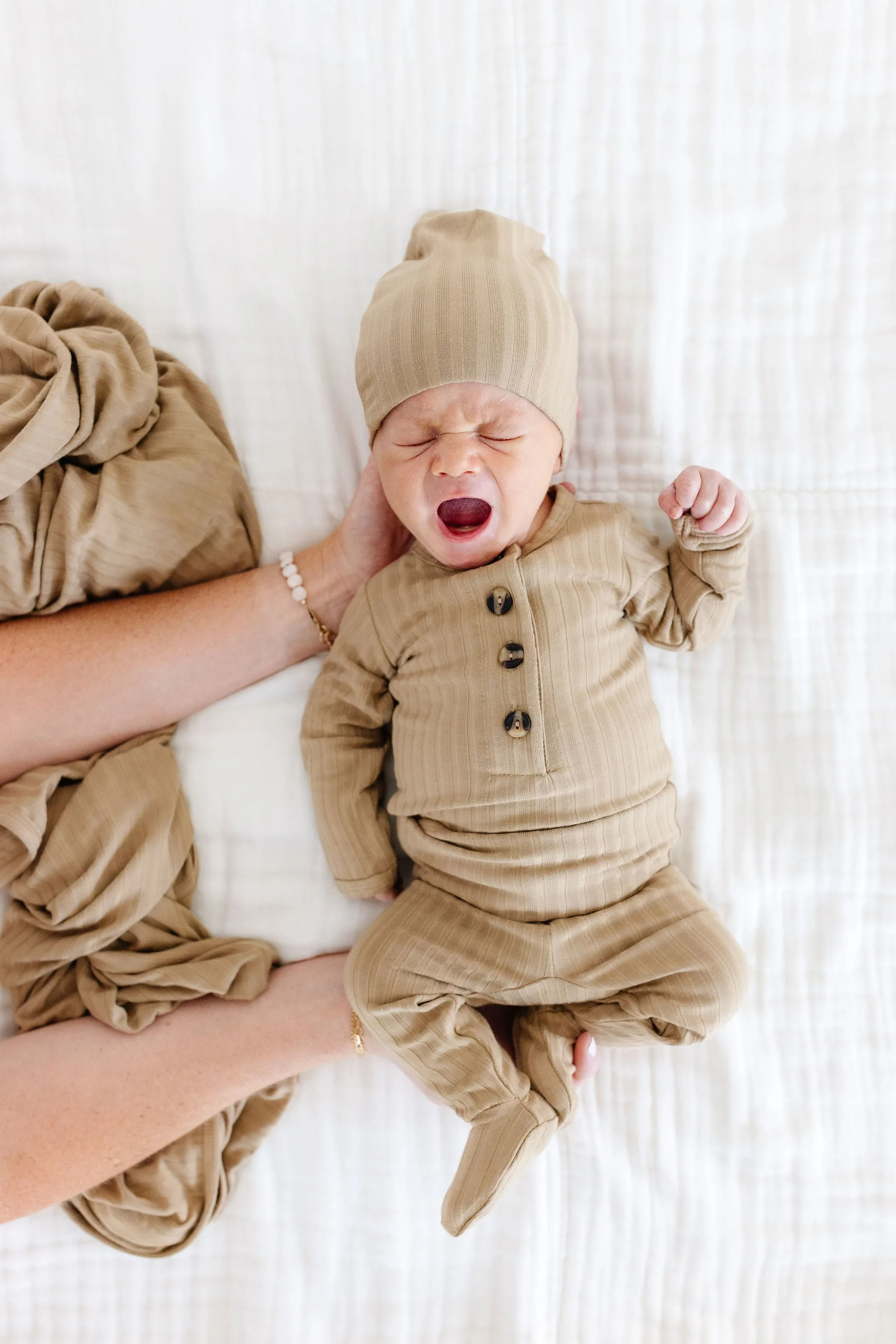 Jake Ribbed Newborn Hat Bundle (Top   Bottom)