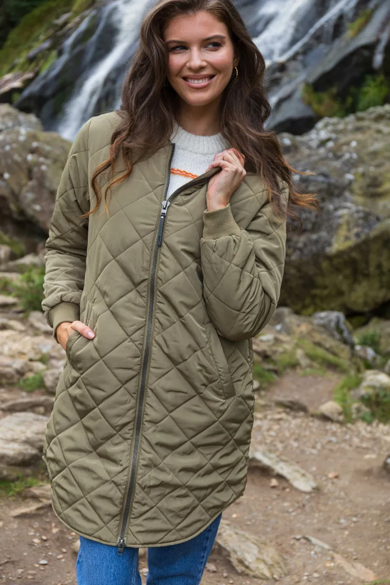 Jessica Green Quilted Coat