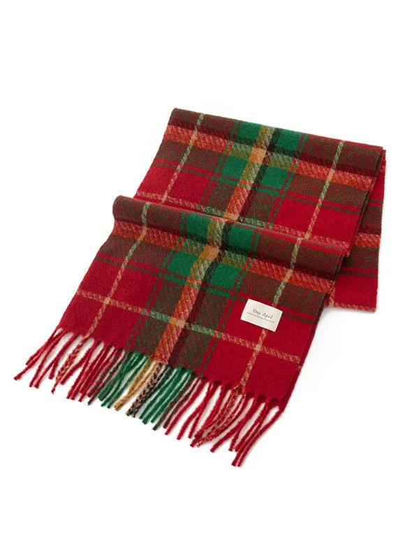 Keep Warm Plaid Tasseled Shawl&Scarf