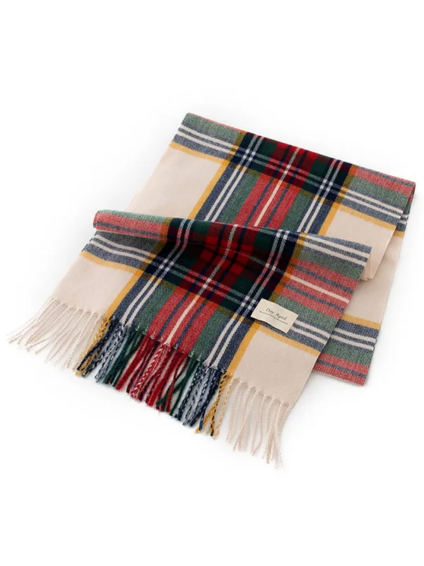 Keep Warm Plaid Tasseled Shawl&Scarf