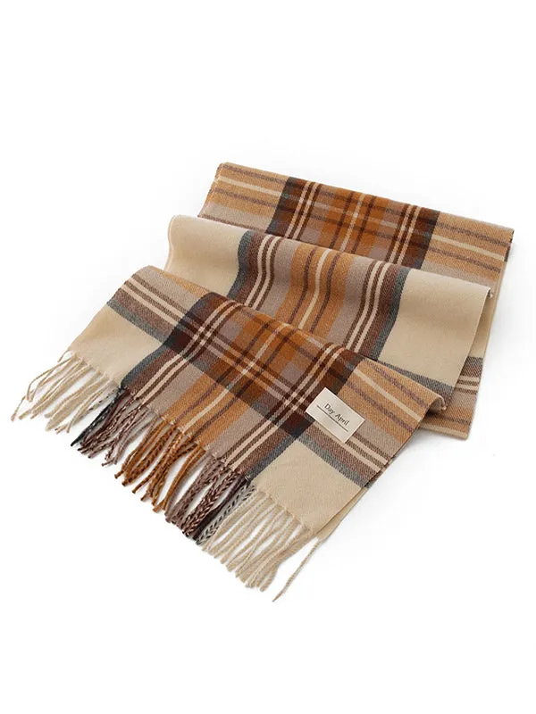 Keep Warm Plaid Tasseled Shawl&Scarf