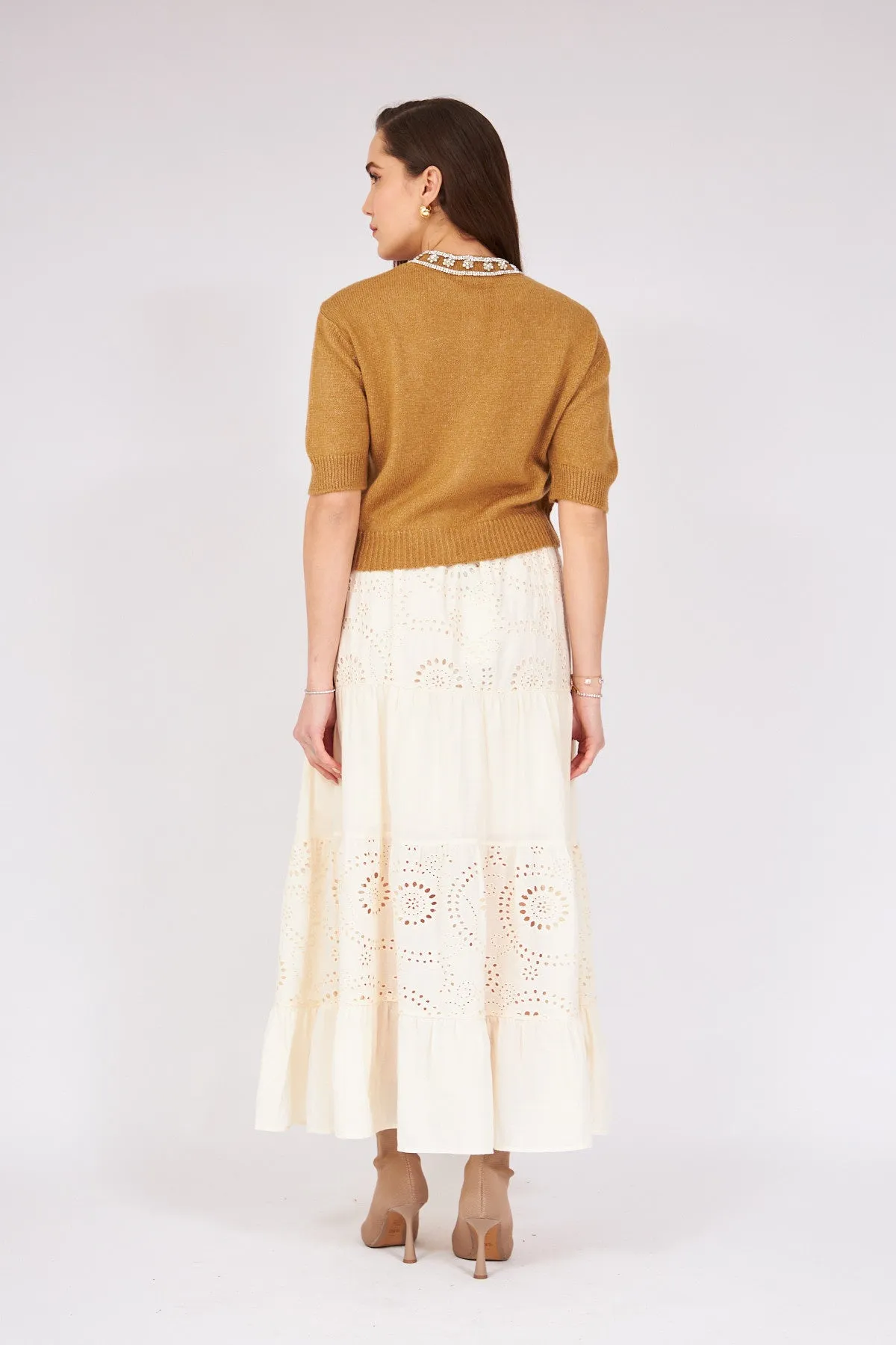 Lace Detailed Skirt Cream