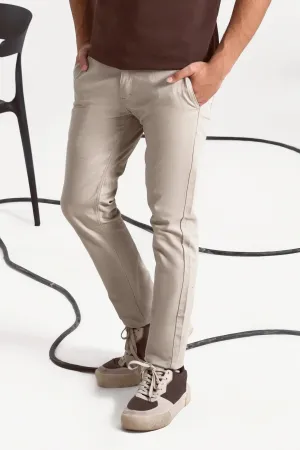 Light Khaki Slim Fit Chino Pants