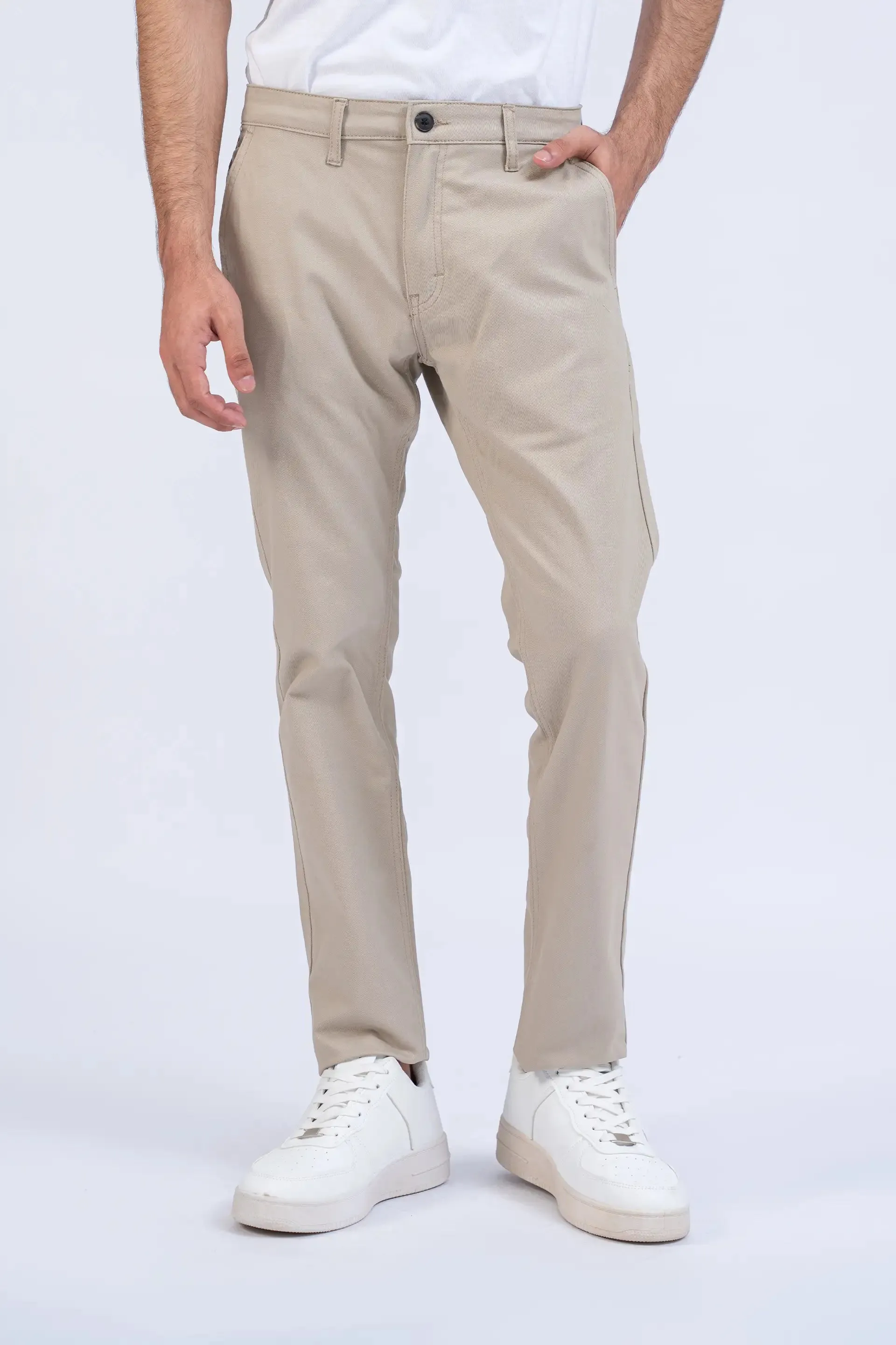 Light Khaki Slim Fit Chino Pants