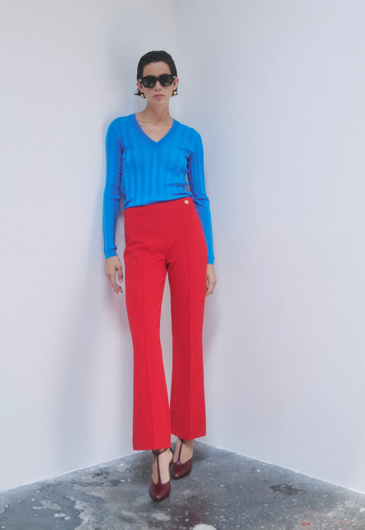 LOLA Jersey crop pant Red