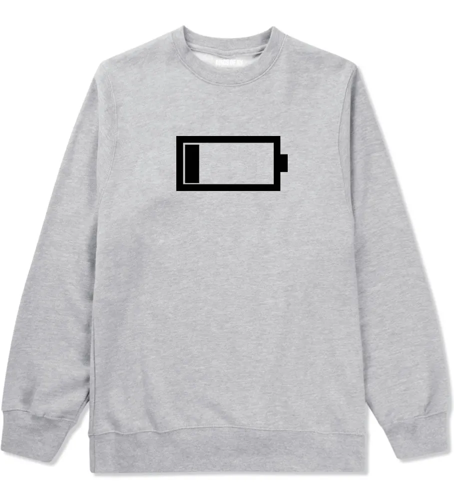 Low Battery Cell Phone Meme Crewneck Sweatshirt