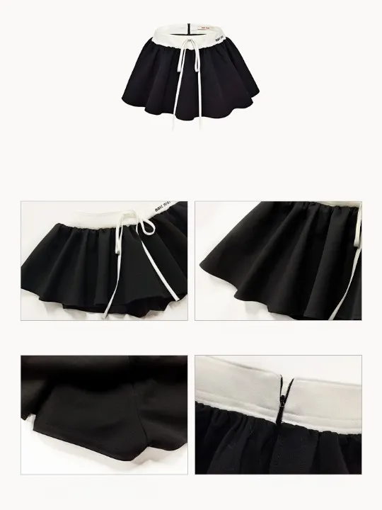 Low-waisted Short Culottes Skirt